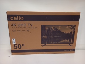 1 X BRAND NEW CELLO 50" 4K UHD TV WITH HDMI AND USB CONNECTIONS - CODE C5020DVB4K