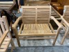 BRAND NEW SOLID TEAK WOODEN ESTELLE BENCH 105 X 63 X 93cm RRP £375 - 2