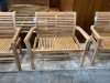 BRAND NEW SOLID TEAK WOODEN ESTELLE BENCH 105 X 63 X 93cm RRP £375 - 2