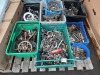 6 X TRAYS CONTAINING MISC SECOND HAND BIKE PARTS