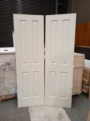 6 X PAIRS OF (PREMDOR) CF198 FIRE DOORS SIZE - H2040MM X W626MM X D44MM