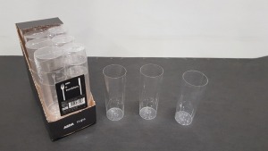 240 X BRAND NEW PACKS OF 6 HIGH BALL SLIM JIM CLEAR PLASTIC TUMBLERS IN 60 DISPLAY BOXES