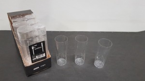 240 X BRAND NEW PACKS OF 6 HIGH BALL SLIM JIM CLEAR PLASTIC TUMBLERS IN 60 DISPLAY BOXES