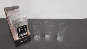 240 X BRAND NEW PACKS OF 6 HIGH BALL SLIM JIM CLEAR PLASTIC TUMBLERS IN 60 DISPLAY BOXES