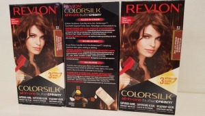 60 X BRAND NEW REVLON COLORSILK ALL IN ONE BUTTERCREAM MEDIUM GOLDEN BROWN HAIR COLOUR (REVLON SHADE CODE 53) IN 5 BOXES