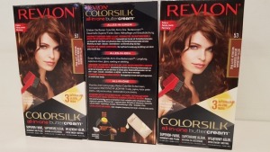 60 X BRAND NEW REVLON COLORSILK ALL IN ONE BUTTERCREAM MEDIUM GOLDEN BROWN HAIR COLOUR (REVLON SHADE CODE 53) IN 5 BOXES