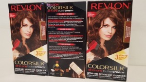 60 X BRAND NEW REVLON COLORSILK ALL IN ONE BUTTERCREAM MEDIUM GOLDEN BROWN HAIR COLOUR (REVLON SHADE CODE 53) IN 5 BOXES