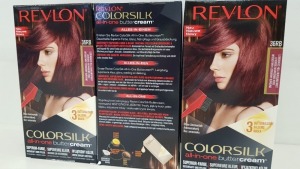 60 X BRAND NEW REVLON COLORSILK ALL IN ONE BUTTERCREAM VIVID RED BURGUNDY HAIR COLOUR (REVLON SHADE CODE 36RB) IN 5 BOXES