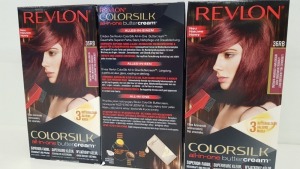 60 X BRAND NEW REVLON COLORSILK ALL IN ONE BUTTERCREAM VIVID RED BURGUNDY HAIR COLOUR (REVLON SHADE CODE 36RB) IN 5 BOXES