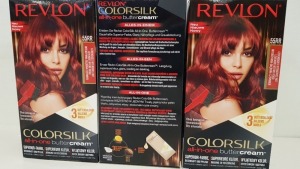 60 X BRAND NEW REVLON COLORSILK ALL IN ONE BUTTERCREAM INTENSE RED HAIR COLOUR (REVLON SHADE CODE 55RR) IN 5 BOXES