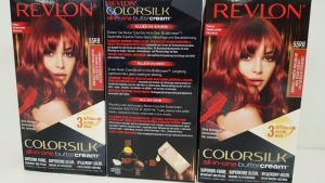 60 X BRAND NEW REVLON COLORSILK ALL IN ONE BUTTERCREAM INTENSE RED HAIR COLOUR (REVLON SHADE CODE 55RR) IN 5 BOXES