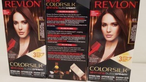 60 X BRAND NEW REVLON COLORSILK ALL IN ONE BUTTERCREAM SOFT MAHOGANY BROWN HAIR COLOUR (REVLON SHADE CODE 415) IN 5 BOXES