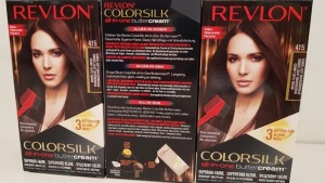 60 X BRAND NEW REVLON COLORSILK ALL IN ONE BUTTERCREAM SOFT MAHOGANY BROWN HAIR COLOUR (REVLON SHADE CODE 415) IN 5 BOXES