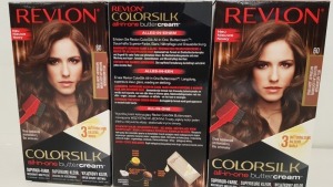 60 X BRAND NEW REVLON COLORSILK ALL IN ONE BUTTERCREAM LIGHT NATURAL BROWN HAIR COLOUR (REVLON SHADE CODE 60) IN 5 BOXES