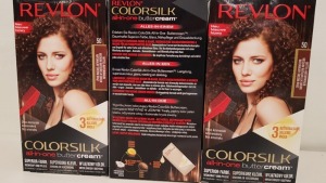 60 X BRAND NEW REVLON COLORSILK ALL IN ONE BUTTERCREAM MEDIUM NATURAL BROWN HAIR COLOUR (REVLON SHADE CODE 50) IN 5 BOXES