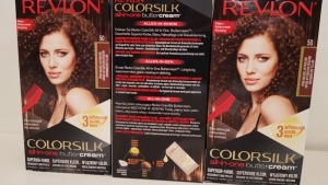 60 X BRAND NEW REVLON COLORSILK ALL IN ONE BUTTERCREAM MEDIUM NATURAL BROWN HAIR COLOUR (REVLON SHADE CODE 50) IN 5 BOXES