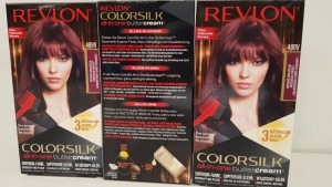 60 X BRAND NEW REVLON COLORSILK ALL IN ONE BUTTERCREAM BURGUNDY HAIR COLOUR (REVLON SHADE CODE 48BV) IN 5 BOXES