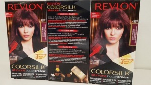 60 X BRAND NEW REVLON COLORSILK ALL IN ONE BUTTERCREAM BURGUNDY HAIR COLOUR (REVLON SHADE CODE 48BV) IN 5 BOXES