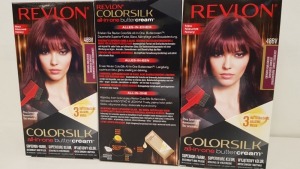 60 X BRAND NEW REVLON COLORSILK ALL IN ONE BUTTERCREAM BURGUNDY HAIR COLOUR (REVLON SHADE CODE 48BV) IN 5 BOXES