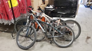 3 X VARIOUS BIKES IE CARRERA CROSS MOUNTAIN BIKE, NORCO STORM BIKE AND A GIANT ATX MOUNTAIN BIKE