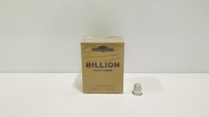 50 X BRAND NEW DESIGNER FRENCH COLLECTION BILLION EAU DE PARFUM 100ML 3.3FL.OZ. (IN ONE BOX AND 2 LOOSE)