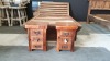 2 X BRAND NEW SOLID SUAR WOODEN LUNA BEDSIDE TABLES 40 X 35 X 55cm RRP £200 per piece