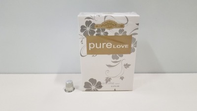 50 X BRAND NEW DESIGNER FRENCH COLLECTION PURE LOVE EAU DE PERFUM 100ML 3.3FL.OZ. (IN ONE BOX AND 2 LOOSE)