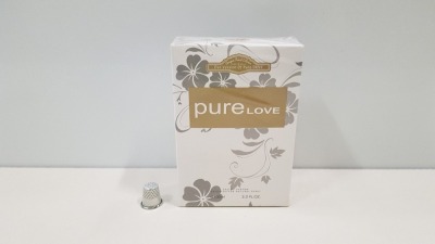 50 X BRAND NEW DESIGNER FRENCH COLLECTION PURE LOVE EAU DE PERFUM 100ML 3.3FL.OZ. (IN ONE BOX AND 2 LOOSE)