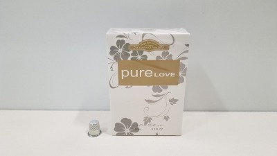 50 X BRAND NEW DESIGNER FRENCH COLLECTION PURE LOVE EAU DE PERFUM 100ML 3.3FL.OZ. (IN ONE BOX AND 2 LOOSE)