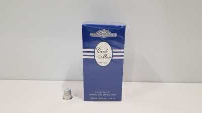 50 X BRAND NEW DESIGNER FRENCH COLLECTION COOL MEN EAU DE TOILETTE 100ML 3.4FL.OZ. (IN ONE BOX AND 2 LOOSE)