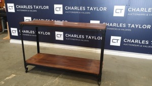 BRAND NEW SOLID MAHOGANY IRON SIDE TABLE 120 X 40 X 80cm RRP £400