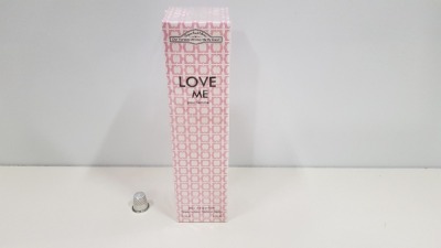 50 X BRAND NEW DESIGNER FRENCH COLLECTION LOVE ME EAU DE PERFUM 100ML 3.4FL.OZ. (IN ONE BOX AND 2 LOOSE)