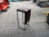 BRAND NEW SOLID TEAK WOODEN NAPKIN SIDE TABLE WITH METAL LEGS 78 X 35 X 35cm RRP £230 - 2