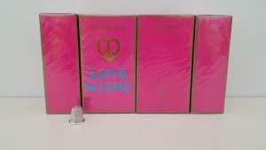 50 X BRAND NEW DESIGNER FRENCH COLLECTION LOVE WISH EAU DE PARFUM 100ML 3.3FL.OZ. ( IN 1 BOXES AND 2 PICK LOOSE)