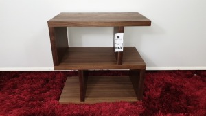 BRAND NEW CONTENT BY TERRANCE CONRAN COUNTER BALANCE SIDE TABLE COLOUR WALNUT SIZE 50 X 50 X 30cm