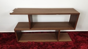 BRAND NEW CONTENT BY TERRANCE CONRAN COUNTER BALANCE LOW SHELVING COLOUR WALNUT (NOTE: DAMAGED) SIZE