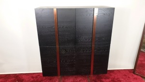 BRAND NEW CONTENT BY TERRANCE CONRAN 4 DOOR CUPBOARD - BLACK WITH METAL SIZE 120 X 43 X 150cm HIGH