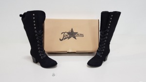 9 X BRAND NEW JOE BROWNS BLACK LACED BOOTS SIZE 6