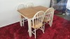 5 PC BRAND NEW HARROGATE 2 TONE (NATURAL / CREAM) DINIING SET COMPRISING EXTENDABLE DINING TABLE