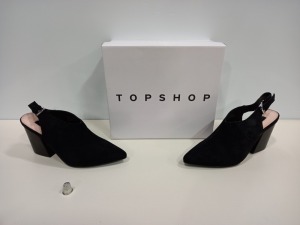 15 X BRAND NEW TOPSHOP GOJI BLACK SUEDE STYLED BLACK SHOES SIZE 4 RRP £46.00 (TOTAL RRP £690.00)