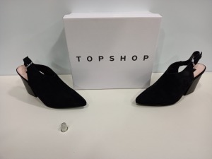 15 X BRAND NEW TOPSHOP GOJI BLACK SUEDE STYLED BLACK SHOES SIZE 3 RRP £46.00 (TOTAL RRP £690.00)