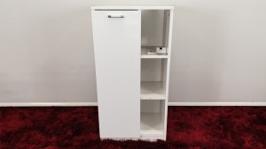 5 X WHITE BATHROOM UNITS - SINGLE DOOR & 6 SHELVES - BRAND NEW AND BOXED