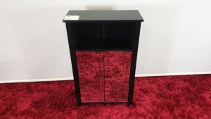 10 X BLACK WITH MIRRORED SINGLE DOOR STORAGE UNITS - BRAND NEW AND BOXED