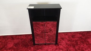 10 X BLACK WITH MIRRORED SINGLE DOOR STORAGE UNITS - BRAND NEW AND BOXED