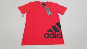 19 X BRAND NEW ADIDAS RED T SHIRTS SIZE 7-8 YEARS