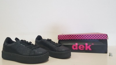 8 X BRAND NEW DEK 7 EYELET TRAINERS IN BLACK SIZE 6