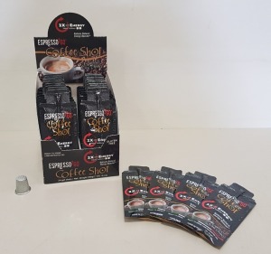 384 X BRAND NEW EXPRESSO TO GO MACCHIATO COFFEE SHOTS 12G IN COUNTER DISPLAY BOXES IDEAL FOR GYMS AND HEALTHY ACTIVITIES ON THE GO EXPIRES 02/2022 IN 4 BOXES