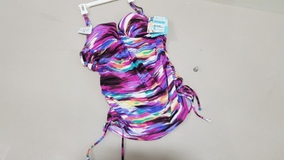 14 X BRAND NEW SPANX SWIMWEAR SUNSET STRIPED PUSH UP TANKINI SIZE MEDIUM RRP $34.99 - TOTAL $486.86