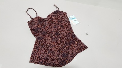 12 X BRAND NEW SPANX SWIMWEAR LEOPARD TWIST BANDEAU TANKINI SIZE EXTRA LARGE RRP $34.99 - TOTAL $419.88 (PICK LOOSE)