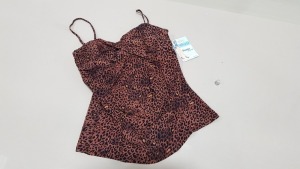 12 X BRAND NEW SPANX SWIMWEAR LEOPARD TWIST BANDEAU TANKINI SIZE EXTRA LARGE RRP $34.99 - TOTAL $419.88 (PICK LOOSE)